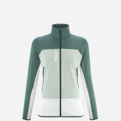 Bluza turystyczna damska Millet Fusion Grid Jkt W active fit Polartec PowerGrid. Zielone bluzy damskie Millet, s, bez wzorów, z tkaniny, bez kaptura. Za 680.00 zł.