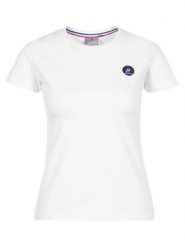 Peak Mountain Koszulka w kolorze białym rozmiar: L. Białe bluzki damskie Peak Mountain, l, bez wzorów, z bawełny, bez kołnierzyka, bez ramiączek. Za 56.99 zł.