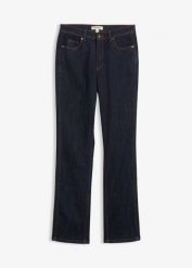Jeansy straight, high waist. Niebieskie jeansy damskie bonprix, z podwyższonym stanem. Za 119.99 zł.