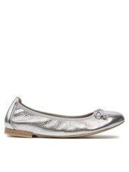 Caprice Baleriny 9-22108-42 Srebrny. Szare balerinki damskie Caprice, bez wzorów, ze skóry. Za 190.99 zł.