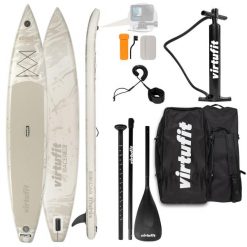 Deska SUP Racer 381 - Z akcesoriami i torbą do przenoszenia. Brązowe torby sportowe VIRTUFIT, bez wzorów, z materiału, duże. Za 1,476.00 zł.