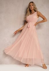 Różowa Koktajlowa Sukienka z Tiulowym Dołem Bez Rękawów Elastar. Czerwone sukienki damskie Renee, bez wzorów, z tiulu, eleganckie, bez ramiączek. W wyprzedaży za 75.99 zł.