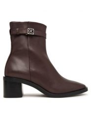 Calvin Klein Botki Block Heel Ank Boot Lth Hdw HW0HW03171 Brązowy. Brązowe botki damskie Calvin Klein, ze skóry, bez obcasa, na słupku, bez zapięcia. Za 849.99 zł.