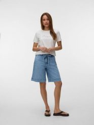 Vero Moda Koszulka w kolorze białym rozmiar: L. Białe bluzki damskie Vero Moda, l, bez wzorów, z bawełny, bez kołnierzyka, bez ramiączek. Za 57.60 zł.