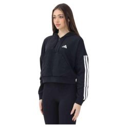 Bluza Adidas Sport W 3S Ft Qz Hd Damskie. Czarne bluzy damskie Adidas, s, bez wzorów, bez kaptura. Za 199.00 zł.