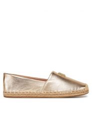 Tommy Hilfiger Espadryle FW0FW08652 Złoty. Żółte espadryle damskie Tommy Hilfiger, bez wzorów, ze skóry, bez obcasa. Za 289.99 zł.