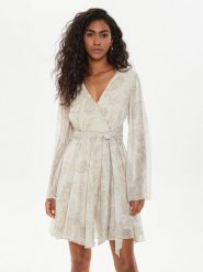 Guess Sukienka codzienna W4YK29 WDW82 Beżowy Regular Fit. Brązowe sukienki damskie Guess, z aplikacjami, z syntetyku, bez ramiączek. Za 289.99 zł.