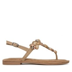 Sandały Tamaris. Brązowe sandały damskie Tamaris, bez wzorów, bez obcasa, na płaskiej podeszwie, bez zapięcia. Za 229.99 zł.