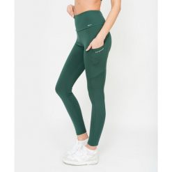 Legginsy z kieszeniami Carpatree Libra zielone. Zielone legginsy damskie Carpatree, l, bez wzorów, z materiału. W wyprzedaży za 164.99 zł.