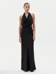 Eleh Sukienka wieczorowa ESS250036 Czarny Regular Fit. Czarne sukienki damskie Eleh, bez wzorów, z syntetyku, wizytowe, bez ramiączek. Za 359.99 zł.