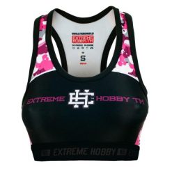 Stanik sportowy fitness siłownia MMA EXTREME HOBBY PINK TEDDY BEAR. Czarne biustonosze sportowe damskie EXTREME HOBBY, bez wzorów, z elastanu. Za 129.00 zł.