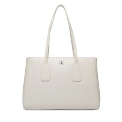 Torebka Calvin Klein. Brązowe shopper bag Calvin Klein, bez wzorów, bez dodatków. Za 649.99 zł.