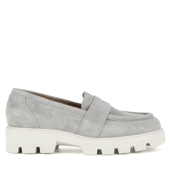 Mokasyny Badura. Szare mokasyny damskie Badura, bez obcasa. Za 279.99 zł.