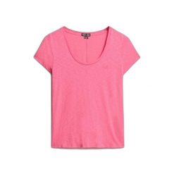 Koszulka damska Superdry Scoop. Czerwone bluzki damskie Superdry, bez wzorów, bez kołnierzyka, bez ramiączek. Za 121.25 zł.