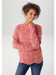 Aniston Sweter w kolorze różowo-zielonym rozmiar: 46. Różowe swetry klasyczne damskie Aniston, ze splotem, bez kołnierzyka. Za 65.45 zł.