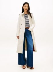 Tommy Hilfiger Trencz Kobiety Bawełna beżowy, XL. Brązowe płaszcze damskie Tommy Hilfiger, xl, bez wzorów, z bawełny, bez kaptura. Za 1,199.95 zł.