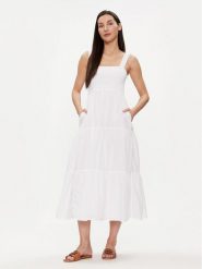 Seafolly Sukienka letnia 54865-DR Biały Regular Fit. Białe sukienki damskie Seafolly, bez wzorów, z bawełny, bez ramiączek. Za 449.99 zł.