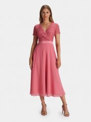 Swing Sukienka koktajlowa 5AG11100 Różowy Regular Fit. Czerwone sukienki damskie Swing, bez wzorów, z syntetyku, wizytowe, bez ramiączek. Za 499.99 zł.