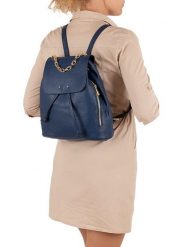 Lia Biassoni Skórzany plecak "Imera" w kolorze granatowym - 30 x 32 x 13 cm rozmiar: onesize. Niebieskie plecaki Lia Biassoni, bez wzorów, z materiału. Za 339.99 zł.