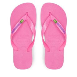 Japonki Havaianas. Czerwone klapki damskie Havaianas, bez wzorów, bez obcasa, bez zapięcia. Za 79.99 zł.