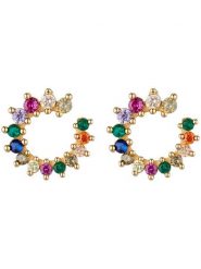 U.S. Polo Assn. Pozłacane kolczyki-wkrętki z kryształami rozmiar: onesize. Żółte kolczyki damskie U.S. Polo Assn., z kryształem, metalowe. Za 60.99 zł.