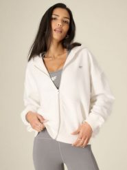 4F Bluza loose z kapturem damska - biała S. Białe bluzy damskie 4F, s, bez wzorów, z dzianiny, z kapturem. Za 179.99 zł.