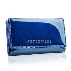 Portfel damski BETLEWSKI ZBPD-BS-108 niebieski. Niebieskie portfele damskie Betlewski, bez wzorów, z lakierowanej skóry. Za 139.99 zł.