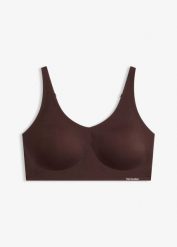 Biustonosz wyściełany Feel Comfort bez fiszbinów, z wycinanym laserowo wzorem, z klejem Jellyglue. Brązowe biustonosze bonprix, bez wzorów. Za 84.99 zł.