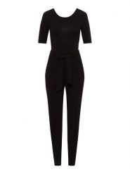 Les Lunes Kombinezon "Layla" w kolorze czarnym rozmiar: L. Czarne kombinezony damskie Les Lunes, l, bez wzorów, z tkaniny, klasyczne, bez kołnierzyka, bez ramiączek. Za 252.99 zł.