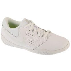 Buty Nike Cheer Sideline Iv Jr 943789-100 białe. Białe buty sportowe dziewczęce z materiału, bez zapięcia. Za 379.09 zł.