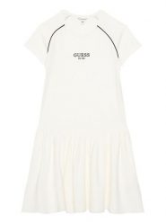 Guess Sukienka codzienna J6RK02 KCY62 Biały Regular Fit. Białe sukienki dziewczęce Guess, z aplikacjami, z syntetyku, bez ramiączek, proste. Za 289.99 zł.
