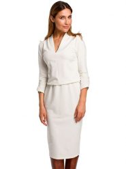 Stylove Sukienka w kolorze kremowym rozmiar: L. Brązowe sukienki damskie Stylove, bez wzorów, z bawełny, bez ramiączek. Za 159.59 zł.