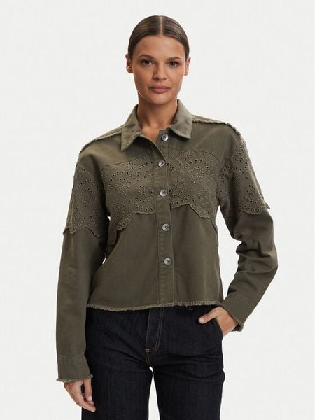 ONLY Kurtka koszulowa Elena 15232378 Zielony Regular Fit. Zielone kurtki damskie Only, l, bez wzorów, z bawełny, bez kaptura. Za 164.99 zł.