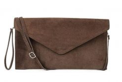 Skórzana kopertówka brązowa N12. Brązowe torebki klasyczne damskie ze skóry, bez dodatków. Za 84.90 zł.