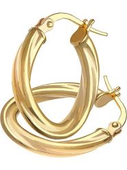 Revoni Złote kolczyki-kreole rozmiar: onesize. Żółte kolczyki damskie Revoni, złote. Za 505.13 zł.