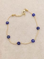 Luja Bijoux Pozłacana bransoletka z elementami ozdobnymi rozmiar: onesize. Niebieskie bransoletki damskie Luja Bijoux, pozłacane. Za 61.45 zł.
