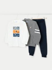 Mayoral Komplet bluza, bluzka i spodnie 4880 Kolorowy Regular Fit. T-shirty i koszulki chłopięce Mayoral, bez wzorów, z bawełny, bez kołnierzyka, bez ramiączek. Za 119.99 zł.