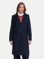 Tommy Hilfiger Płaszcz wełniany WW0WW46547 Granatowy Regular Fit. Niebieskie płaszcze damskie Tommy Hilfiger, na zimę, bez wzorów, z wełny, bez kaptura. Za 1,129.00 zł.