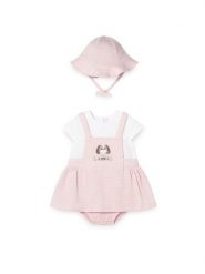 Mayoral Sukienka codzienna 1631 Różowy Regular Fit. Czerwone sukienki dziewczęce Mayoral, bez wzorów, z bawełny, bez ramiączek, proste. Za 144.99 zł.