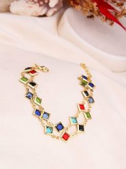 L'Atelier de Gaia Pozłacana bransoletka z elementami ozdobnymi rozmiar: onesize. Żółte bransoletki damskie L'Atelier de Gaia, pozłacane. Za 39.99 zł.