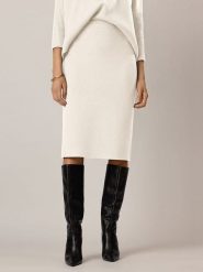 APART Spódnica dzianinowa w kolorze kremowym rozmiar: 36/38. Brązowe spódnice damskie Apart, bez wzorów, z dzianiny, midi. Za 166.88 zł.