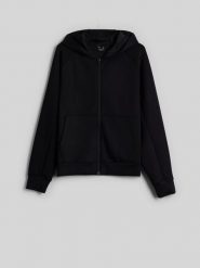 4F Bluza dresowa regular z kapturem damska - czarna M. Czarne bluzy damskie 4F, m, bez wzorów, z dresówki. Za 169.99 zł.
