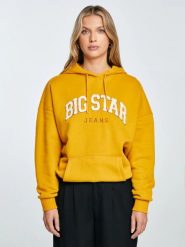 Bluza damska z kapturem z logo BIG STAR żółta Rubialsa 203. Żółte bluzy damskie Big Star, l, z aplikacjami, z dzianiny, z kapturem. W wyprzedaży za 119.99 zł.