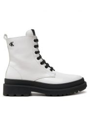 Calvin Klein Jeans Trapery Lace-Up Bootie V4A5-81031-1453 S Biały. Białe kozaki dziewczęce Calvin Klein Jeans, bez wzorów, z jeansu, bez obcasa, bez zapięcia. Za 559.99 zł.