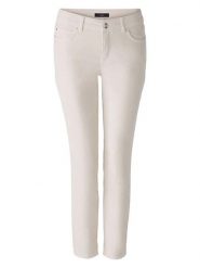 Oui Jegginsy w kolorze kremowym rozmiar: 44. Brązowe spodnie materiałowe damskie Oui, bez wzorów, z materiału. Za 173.99 zł.