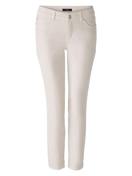 Oui Jegginsy w kolorze kremowym rozmiar: 44. Brązowe jeansy damskie Oui, bez wzorów, z materiału, z podwyższonym stanem. Za 152.62 zł.