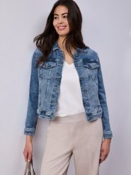 Street One kurtka dżinsowa Kobiety niebieski, 42. Niebieskie kurtki damskie Street One, bez wzorów, bez kaptura. Za 299.95 zł.