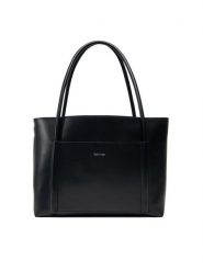 Calvin Klein Torebka Ck Linn Medium Shopper K60K613110 Czarny. Czarne shopper bag Calvin Klein, bez wzorów, ze skóry, bez dodatków. Za 349.99 zł.