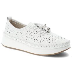 Półbuty damskie Filippo, cholewka ze skóry naturalnej licowej wiązany fason z zabudowanym przodem, białe, DP7535/26. Białe półbuty damskie Filippo, bez wzorów, ze skóry, bez obcasa, na płaskiej podeszwie, bez zapięcia. Za 179.00 zł.