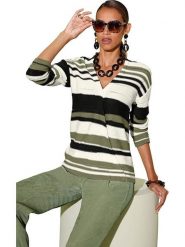 WITT WEIDEN Sweter w kolorze biało-oliwkowym rozmiar: 46. Białe swetry klasyczne damskie WITT WEIDEN, bez kołnierzyka. Za 116.95 zł.